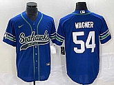 Men's Seattle Seahawks #54 Bobby Wagner Blue With Patch Cool Base Stitched Baseball Jersey,baseball caps,new era cap wholesale,wholesale hats